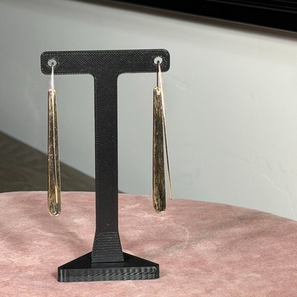 Charming Charlie Black & Gold Dangle Earrings — Sleek & Modern Statement - Picture 3 of 6